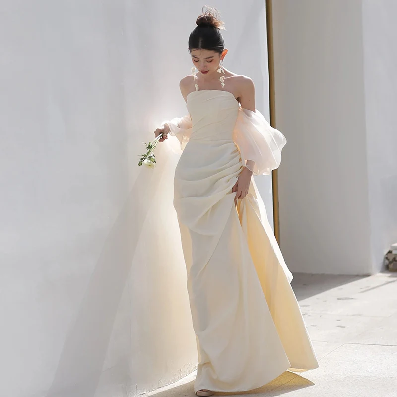 Korean Sle Light Wedding Dr 2024 Winter New Forest System Strapl Outdoor Wedding Gown High End Bride Dr
Korean Sle Light Wedding Dr 2024 Winter New Forest System Strapl Outdoor Wedding Gown High End Bride Dr