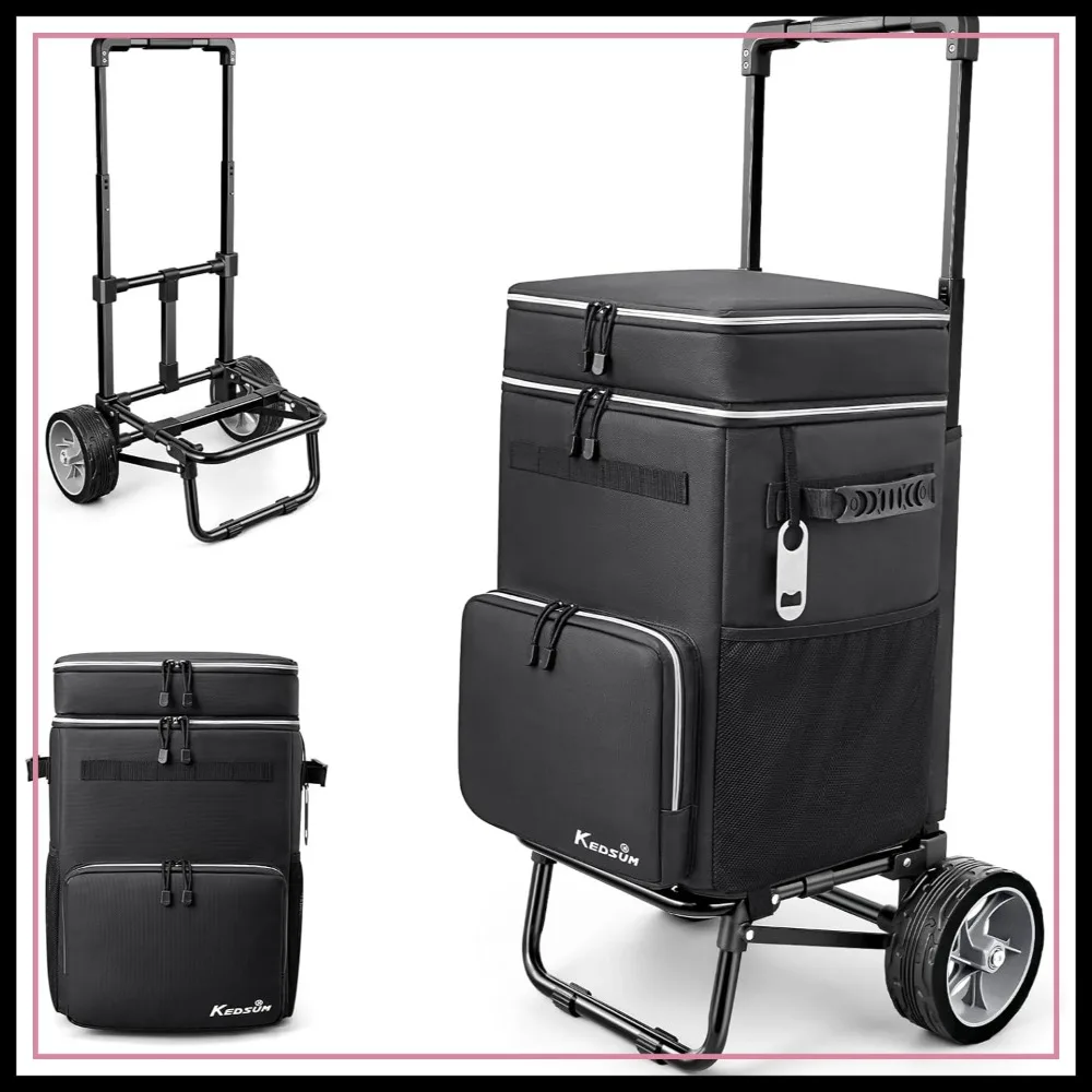 84-Can Large Cooler with Wheels, Collapsible Wheeled Soft Sided Cooler with 7" Big Wheel, Ideal for Beach, Camping, Fishing & Road Trip, 20+ Hour Ice Retention & Anti-Tipping Design
84-Can Large Cooler with Wheels, Collapsible Wheeled Soft Sided Cooler with 7" Big Wheel, Ideal for Beach, Camping, Fishing & Road Trip, 20+ Hour Ice Retention & Anti-Tipping Design