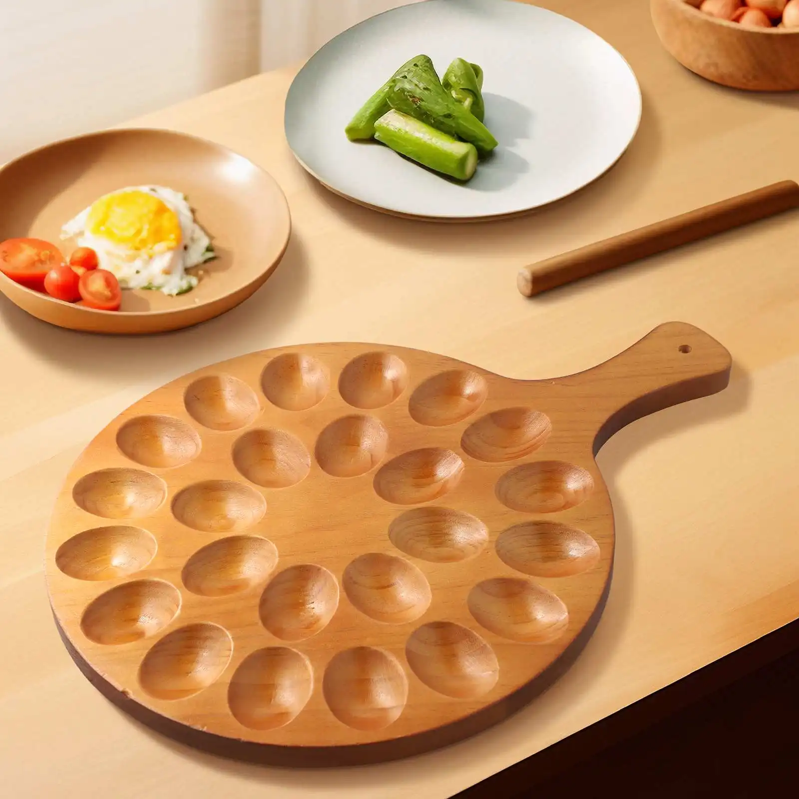 Cheese Platter Egg Trays Egg Platter Holder 24 Holes Brown Kitchen Tool Multi Functional Wood Deviled Egg Platter
Cheese Platter Egg Trays Egg Platter Holder 24 Holes Brown Kitchen Tool Multi Functional Wood Deviled Egg Platter