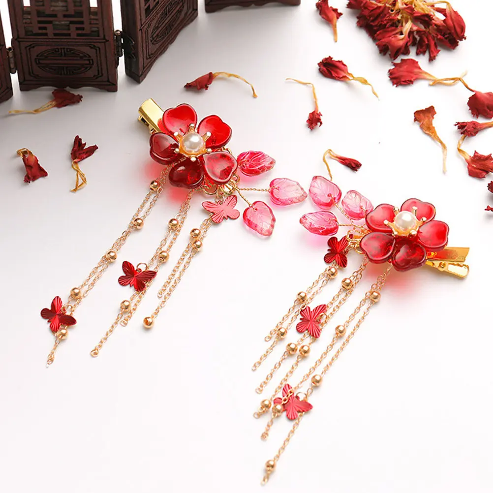 1 Pair Pomegranate Flower Hair Clip Retro Alloy Tassel Hairpins Elegant Vintage Bobby Pins for Women Birthday Wedding Engagement
1 Pair Pomegranate Flower Hair Clip Retro Alloy Tassel Hairpins Elegant Vintage Bobby Pins for Women Birthday Wedding Engagement