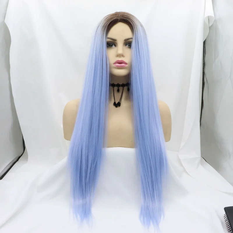 Wig, synthetic long straight hair, middle-parted, high-temperature fiber, machine-made full headpiece, lace wigs
Wig, synthetic long straight hair, middle-parted, high-temperature fiber, machine-made full headpiece, lace wigs