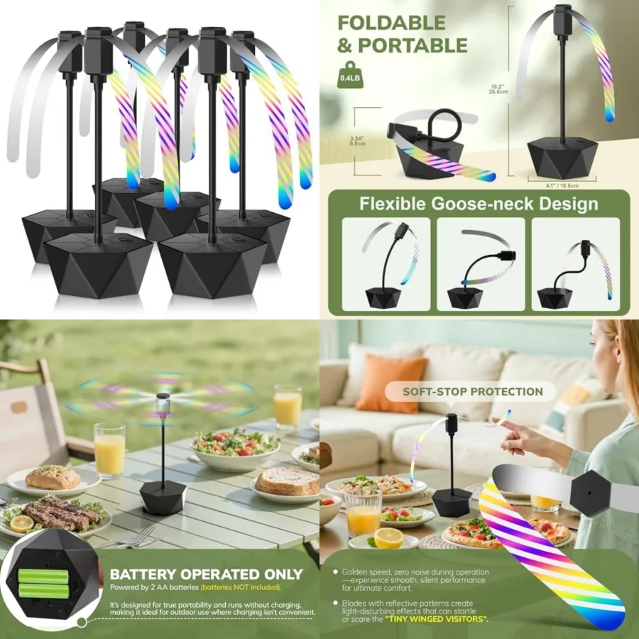 Portable Battery Powered Fly Fans for Tables Up to 15 Hours Working Time, 6-Pack Indoor Outdoor Food Fan with Flexible Goose-Ne
Portable Battery Powered Fly Fans for Tables Up to 15 Hours Working Time, 6-Pack Indoor Outdoor Food Fan with Flexible Goose-Ne