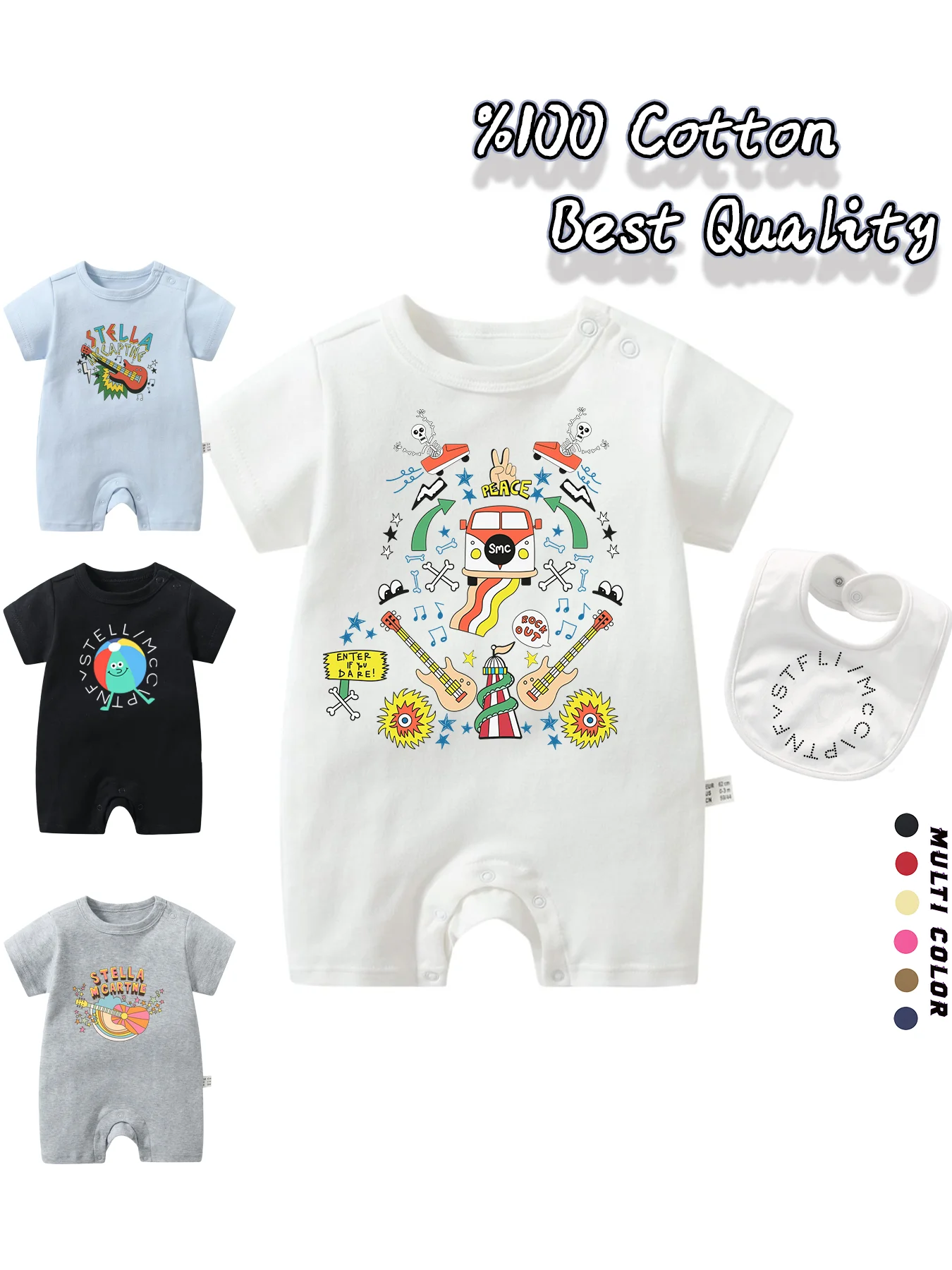 Cute Newborns Rompers Baby Summer Clothes %100 Cotton Soft Toddler Boy Short sleeve Jumpsuit Music Guitar Fun Prints Baby Romper
Cute Newborns Rompers Baby Summer Clothes %100 Cotton Soft Toddler Boy Short sleeve Jumpsuit Music Guitar Fun Prints Baby Romper