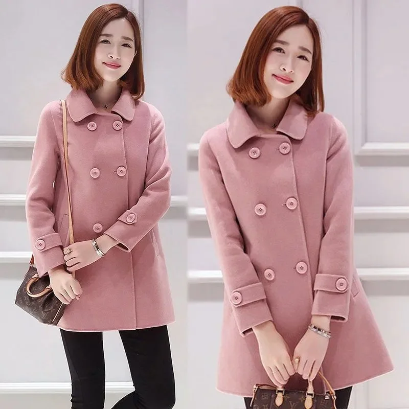Autumn Winter Women Double Breasted Woolen Coat Solid Lapel Slim Mid Long Ladies Wool Jacket Female Outerwear Women's Clothing
Autumn Winter Women Double Breasted Woolen Coat Solid Lapel Slim Mid Long Ladies Wool Jacket Female Outerwear Women's Clothing