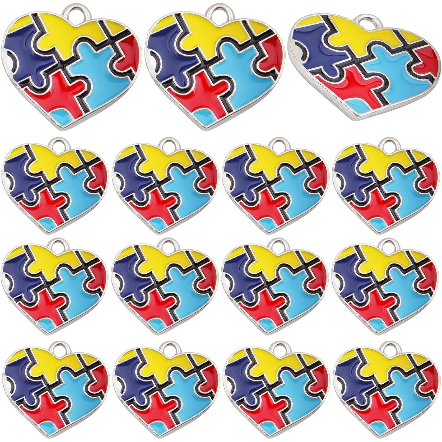 20 шт., эмалированные подвески с аутизмом, подвески из сплава сердца, осведомленность аутизма с подвесками в форме головоломки для самостоятельного изготовления висячих ювелирных изделий
20 шт., эмалированные подвески с аутизмом, подвески из сплава сердца, осведомленность аутизма с подвесками в форме головоломки для самостоятельного изготовления висячих ювелирных изделий