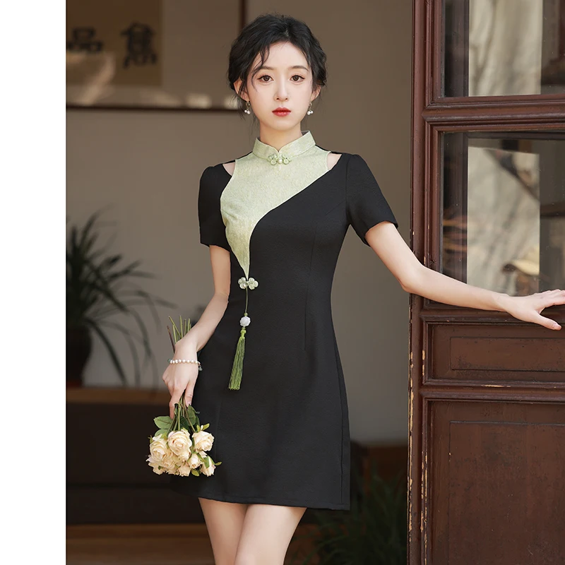 Young Women's ortened Bla Colorway Retro Sle Low Slit ort Sve Low Collar Daily Wear Traditional Chinese ...
Young Women's ortened Bla Colorway Retro Sle Low Slit ort Sve Low Collar Daily Wear Traditional Chinese ...