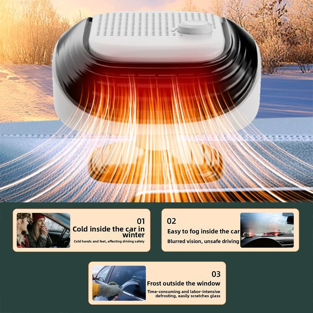 12V Portable Car Heater with Defrosting Capability and Quiet Operation for Frost and Fog Removal on Windshields
12V Portable Car Heater with Defrosting Capability and Quiet Operation for Frost and Fog Removal on Windshields