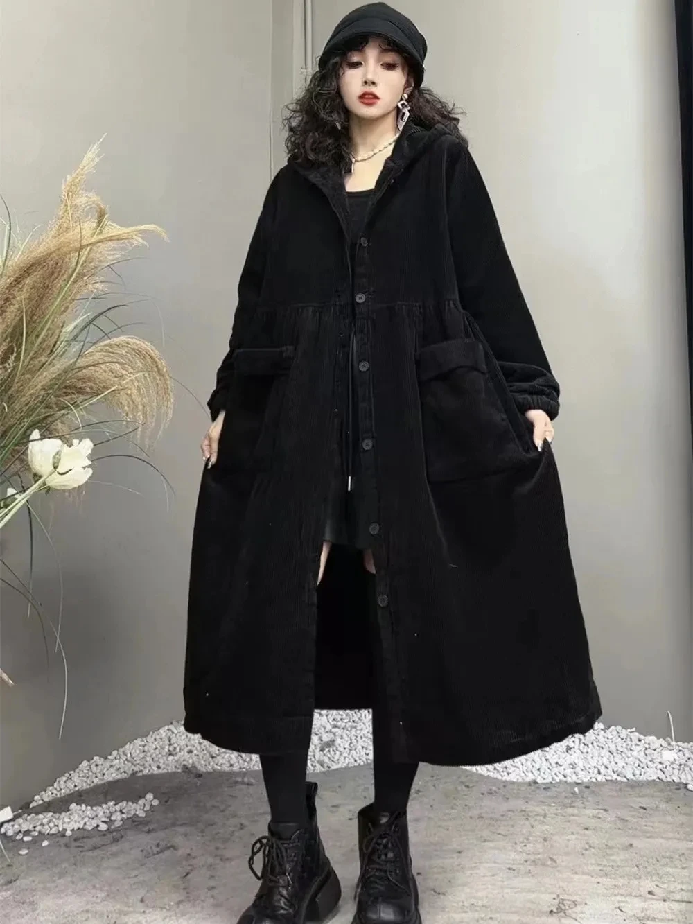 Осенне-зимняя вельветовая ветровка с капюшоном в стиле ретро, однотонная толстая, свободная посадка, флисовая куртка средней длины w1551
Осенне-зимняя вельветовая ветровка с капюшоном в стиле ретро, однотонная толстая, свободная посадка, флисовая куртка средней длины w1551