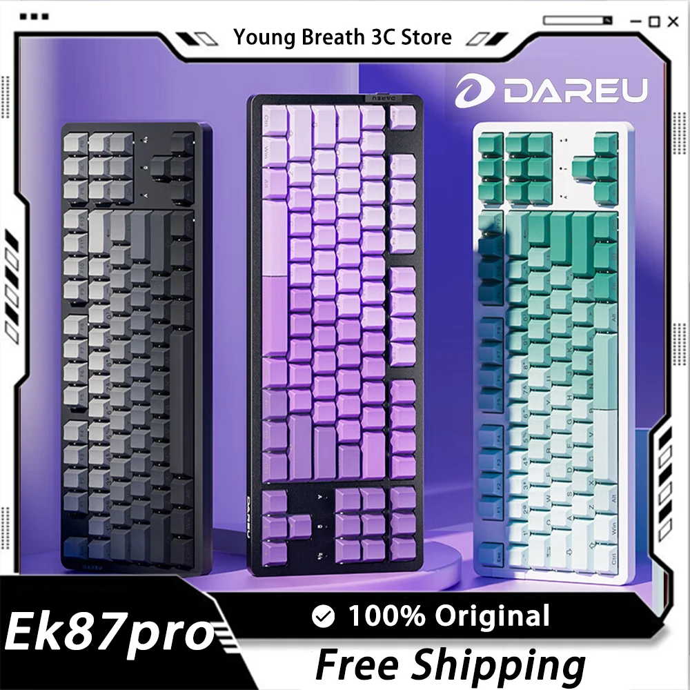 Dareu Ek87pro Mechanical Keyboard Three Mode Hot Swap Wireless RGB Gamer Keyboard Low Delay Gasket Custom Pc Gamer Accessories
Dareu Ek87pro Mechanical Keyboard Three Mode Hot Swap Wireless RGB Gamer Keyboard Low Delay Gasket Custom Pc Gamer Accessories