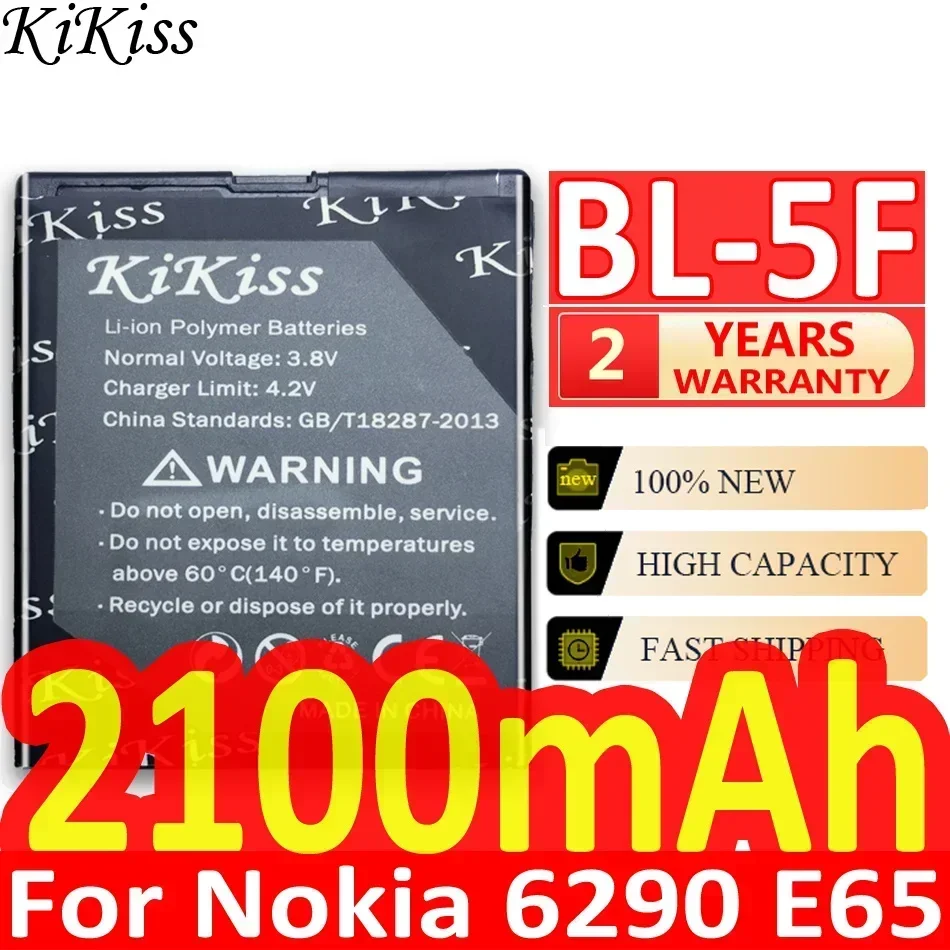 KiKiss Battery 2100mAh Mobile Phone 950mAh BL-5F For Nokia 6290 E65 N93i 6210 N96 6210S 6710N N95 BL 5F
KiKiss Battery 2100mAh Mobile Phone 950mAh BL-5F For Nokia 6290 E65 N93i 6210 N96 6210S 6710N N95 BL 5F