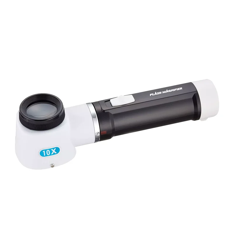 Japanese M-100 Flash Magnifier 10x Illuminated Loupe with Built-in 0.5mm Scale White LED Light for Jewelry Gemology Inspection
Japanese M-100 Flash Magnifier 10x Illuminated Loupe with Built-in 0.5mm Scale White LED Light for Jewelry Gemology Inspection