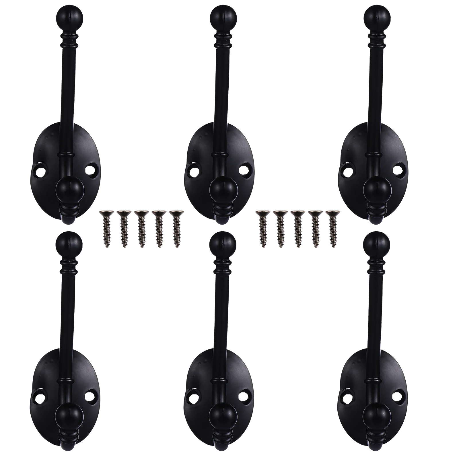 6 Pcs Wall Mount Coat Hooks Hat Rack Black Clothing Hangers Towel Bedroom Robe Zinc Alloy Easy Clean Install Kitchen
6 Pcs Wall Mount Coat Hooks Hat Rack Black Clothing Hangers Towel Bedroom Robe Zinc Alloy Easy Clean Install Kitchen