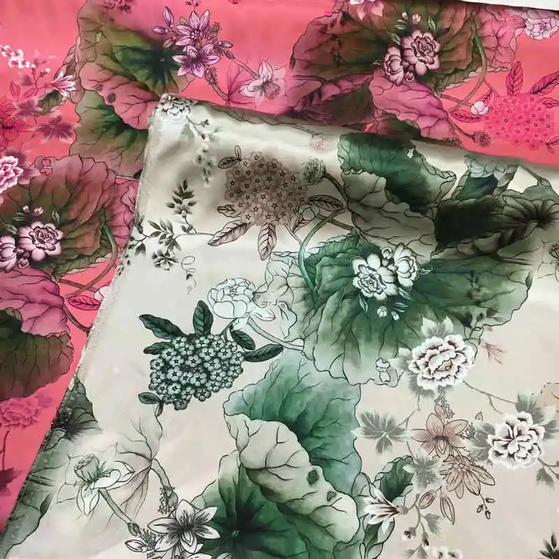 New 40 Mommy Silk Heavy Satin Fabric Chinese Style Lotus Digital Printing Thickened Mulberry Silk Shirt Skirt Cheongsam Fabric
New 40 Mommy Silk Heavy Satin Fabric Chinese Style Lotus Digital Printing Thickened Mulberry Silk Shirt Skirt Cheongsam Fabric