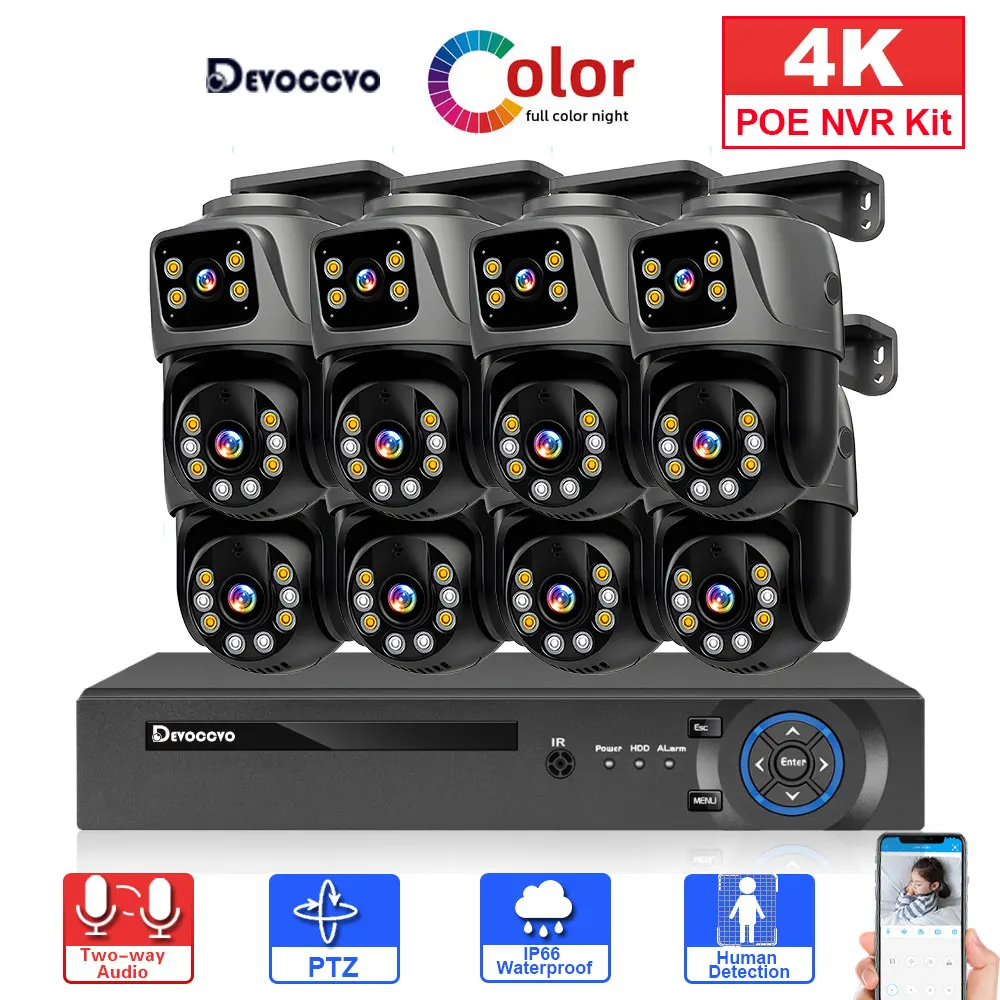 10CH 4K POE NVR Video Surveillance System 6MP Dual Lens POE PTZ Cameras with Human Detection and XMEYE Support
10CH 4K POE NVR Video Surveillance System 6MP Dual Lens POE PTZ Cameras with Human Detection and XMEYE Support