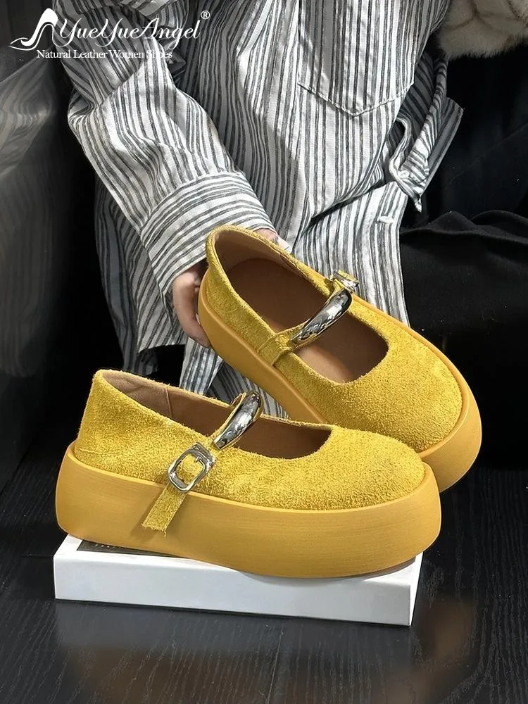 Women Pumps Mary Janes Loafer Ladies Shoes Shallow Platform Footwear Buckle Strap Nubuck Leather Round Toe Solid Color Daily
Women Pumps Mary Janes Loafer Ladies Shoes Shallow Platform Footwear Buckle Strap Nubuck Leather Round Toe Solid Color Daily