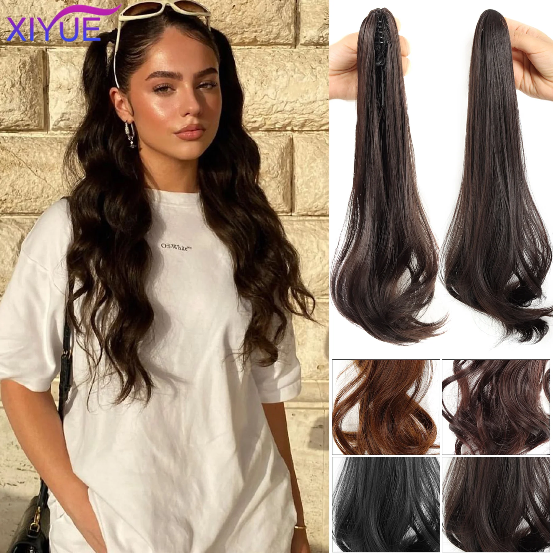 Synthetic Long Straight Claw Clip On Ponytail Hair Extensions 45cm Heat Resistant Pony Tail Hair piece For Women Daily Party
Synthetic Long Straight Claw Clip On Ponytail Hair Extensions 45cm Heat Resistant Pony Tail Hair piece For Women Daily Party
