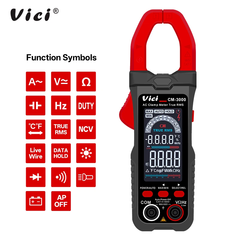 Smart Auto Clamp Meter CM-3000 6000 Counts Capacitance Resistance Frequency Diode OEM ODM Available