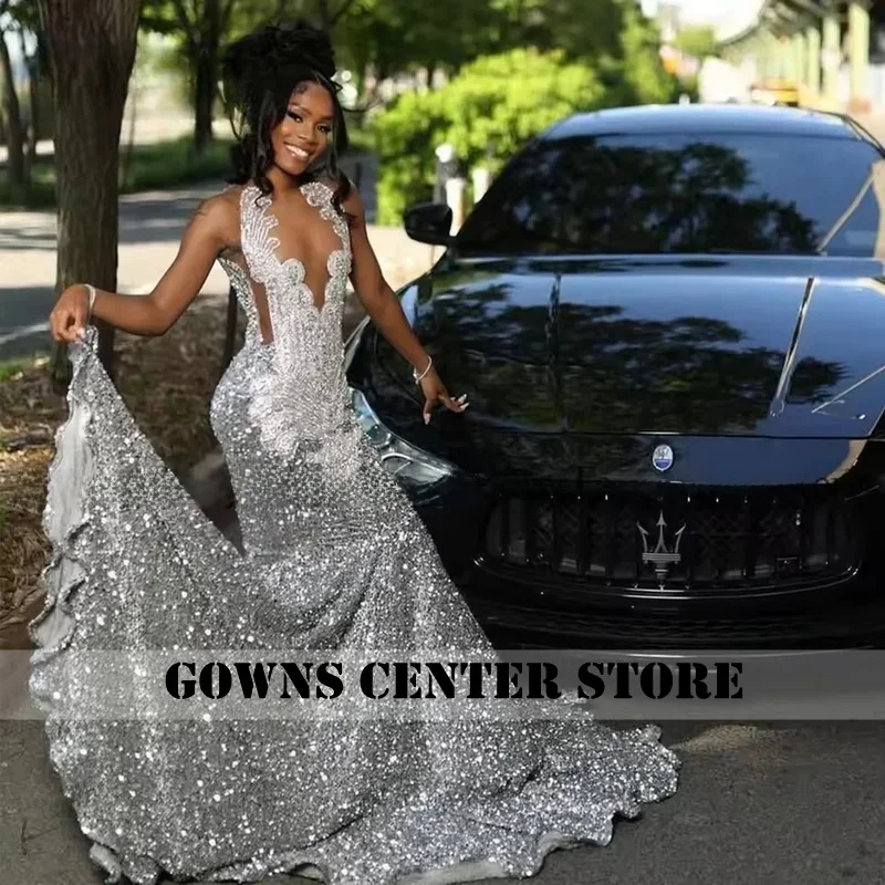 Glitter Customized Diamonds Mermaid Prom Dresses Sparkly Beads Rhinestone Crystal Tiered Ruffle Wedding Reception Gowns
Glitter Customized Diamonds Mermaid Prom Dresses Sparkly Beads Rhinestone Crystal Tiered Ruffle Wedding Reception Gowns