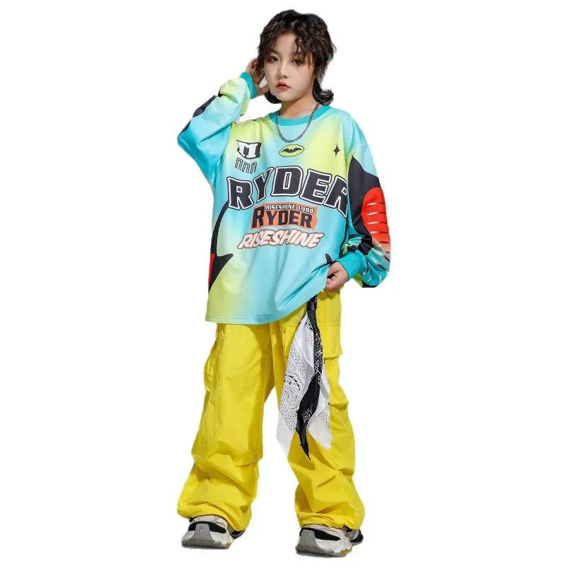 Hip Hop Boys Print Sweatshirt Vest Cargo Pants Girls Cool Jazz Street Dance Costume Children Clothes Set Kids K-pop Streetwear
Hip Hop Boys Print Sweatshirt Vest Cargo Pants Girls Cool Jazz Street Dance Costume Children Clothes Set Kids K-pop Streetwear