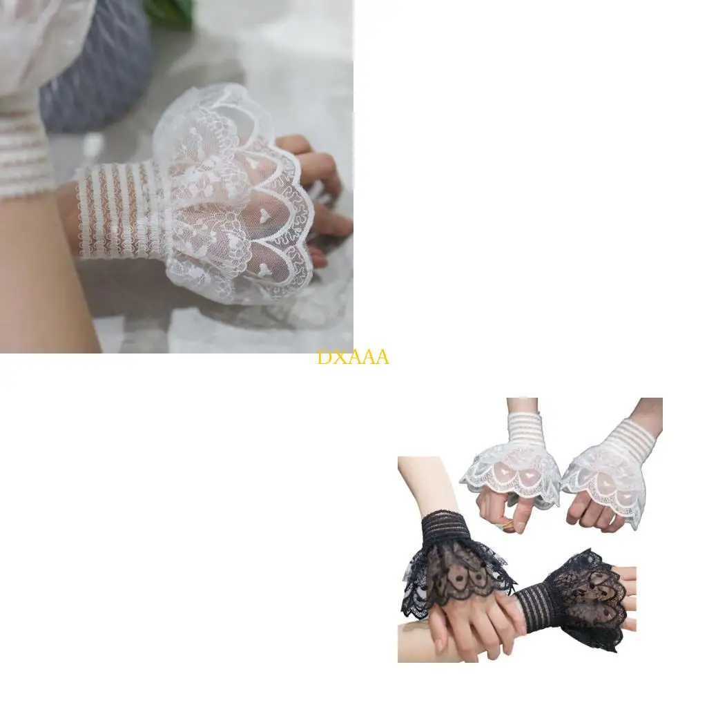 DXAA Multilayer Ruffle Lace False Sleeves for Women Wrist Cuff Detachable Faux Sleeves Elastic Hand Cuffs Decorative Sleeves
DXAA Multilayer Ruffle Lace False Sleeves for Women Wrist Cuff Detachable Faux Sleeves Elastic Hand Cuffs Decorative Sleeves
