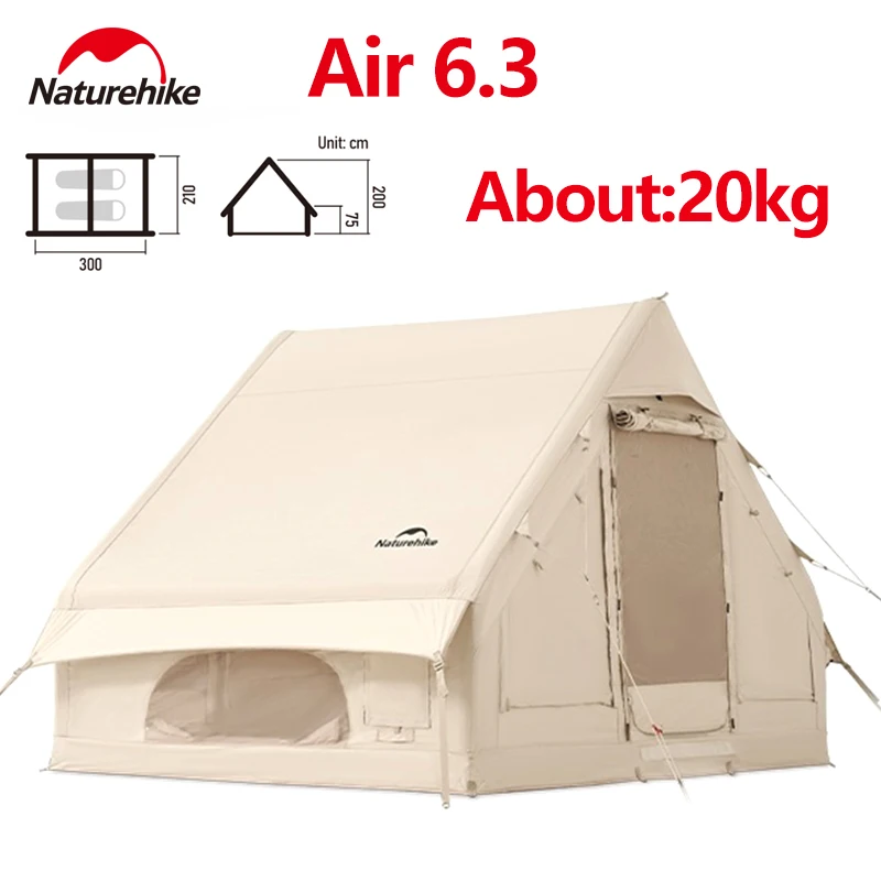 Надувная палатка Naturehike Air 6,3, улучшенная хлопковая большая просторная палатка для 3-4 человека, уличный портативный домик для путешествий с воздушным насосом
Надувная палатка Naturehike Air 6,3, улучшенная хлопковая большая просторная палатка для 3-4 человека, уличный портативный домик для путешествий с воздушным насосом