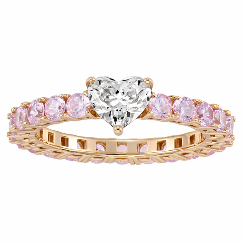 Sweet Love Diamond Ring Women's S925 Silver Gold Plated Powder White Diamond Fashion Commuting Simple Elegant Versatile Sterling
Sweet Love Diamond Ring Women's S925 Silver Gold Plated Powder White Diamond Fashion Commuting Simple Elegant Versatile Sterling