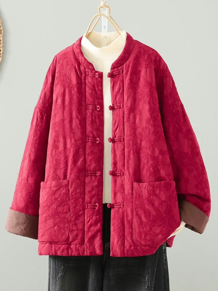 Red Retro Embroidered Cotton Jaet Women's Winter Thiened round Ne Coat Mom's Cotton Clothes Age Reduction Quali
Red Retro Embroidered Cotton Jaet Women's Winter Thiened round Ne Coat Mom's Cotton Clothes Age Reduction Quali