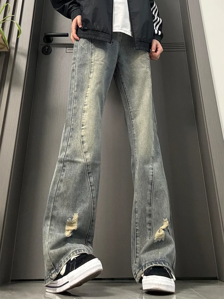 Мужские джинсы American Decosition Knife: зауженные, в стиле High Street, с эффектом потертости, микро-клеш, цвет желтая грязь, повседневные
Мужские джинсы American Decosition Knife: зауженные, в стиле High Street, с эффектом потертости, микро-клеш, цвет желтая грязь, повседневные