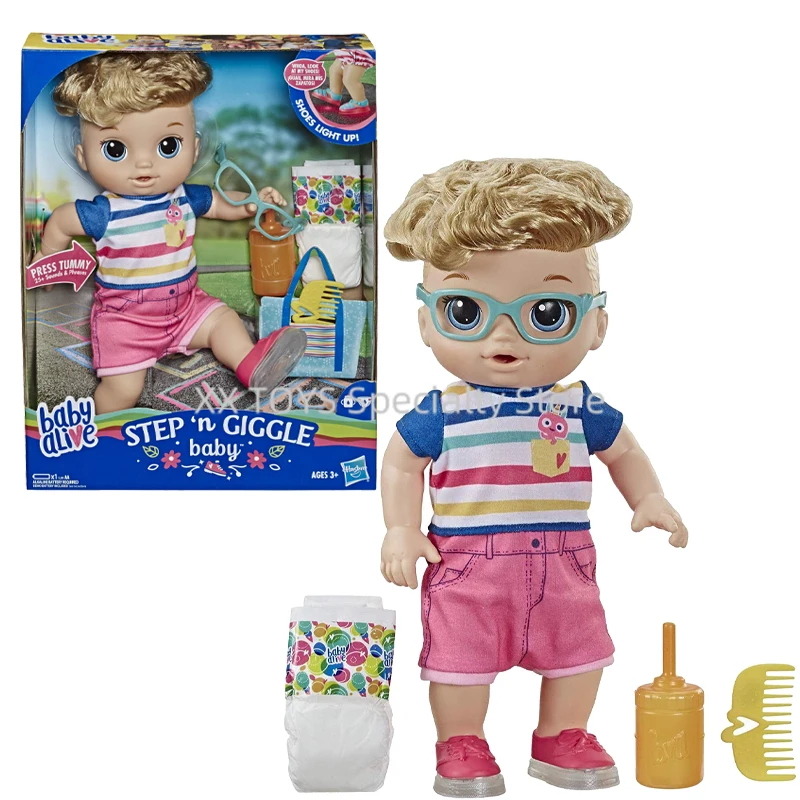Hasbro Baby Alive Step ‘N Giggle Baby Blonde Hair Boy Doll with Light-Up Shoes Talking Sound Baby Doll Children Play House Toys
Hasbro Baby Alive Step ‘N Giggle Baby Blonde Hair Boy Doll with Light-Up Shoes Talking Sound Baby Doll Children Play House Toys