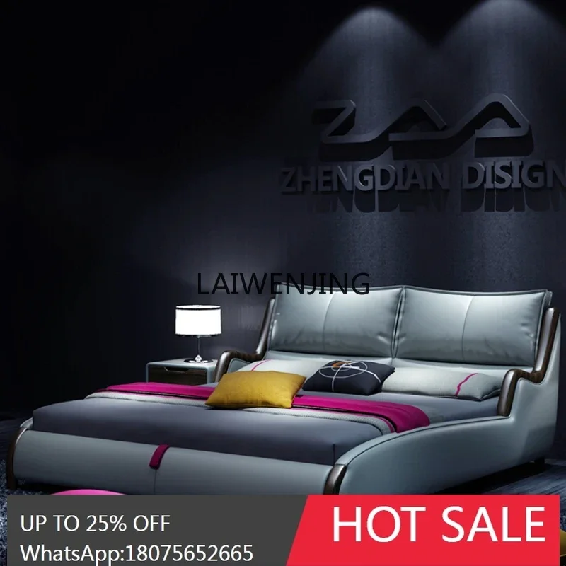 CF Nordic double master bedroom bed ash wood modern simple leather soft rely 1.8 meters
CF Nordic double master bedroom bed ash wood modern simple leather soft rely 1.8 meters