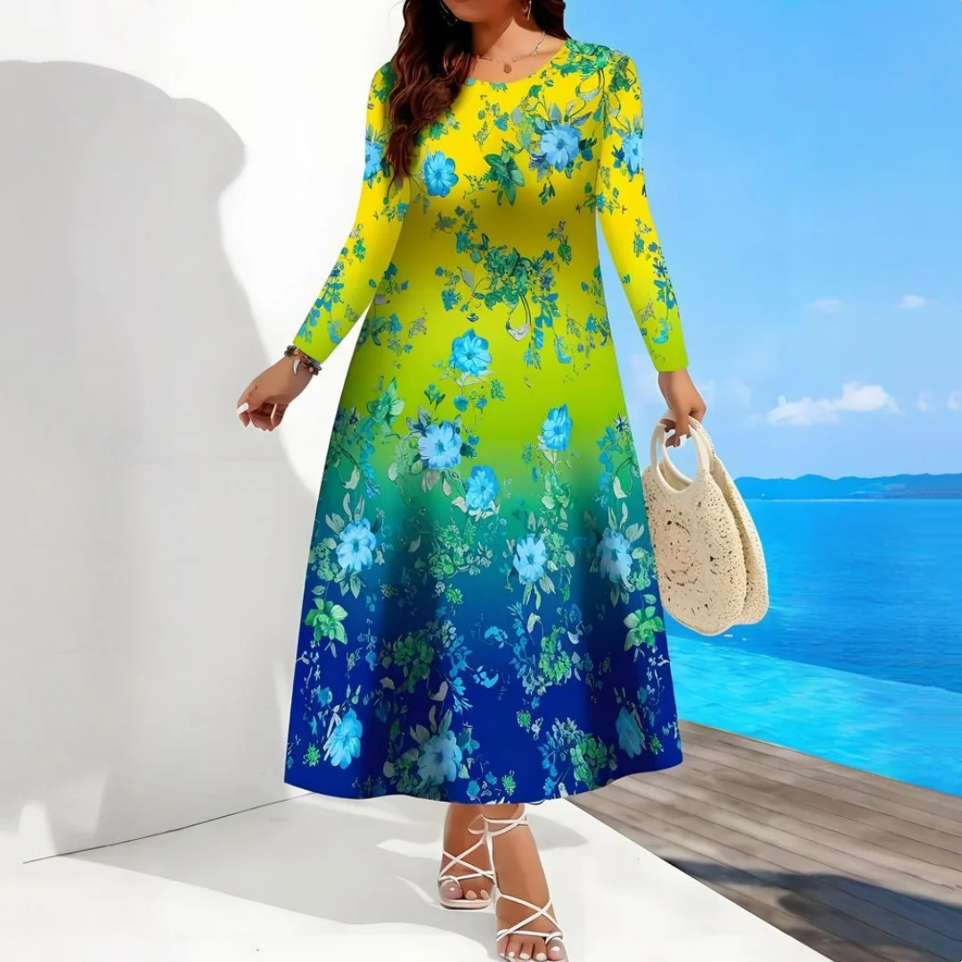 Floral Women's Dress Autumn Elegant A-line Midi Skirt Resort Party Wear Gradient Print New Fashion OverSize Women's Clothing
Floral Women's Dress Autumn Elegant A-line Midi Skirt Resort Party Wear Gradient Print New Fashion OverSize Women's Clothing