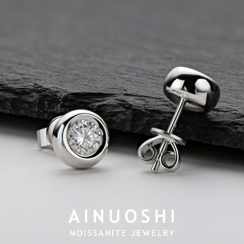 AINUOSHI 5MM-6MM Bling Moissanite Earrings For Women 925 Sterling Silver Bezel Setting Bubble Earring Simple Jewelry Gift
AINUOSHI 5MM-6MM Bling Moissanite Earrings For Women 925 Sterling Silver Bezel Setting Bubble Earring Simple Jewelry Gift