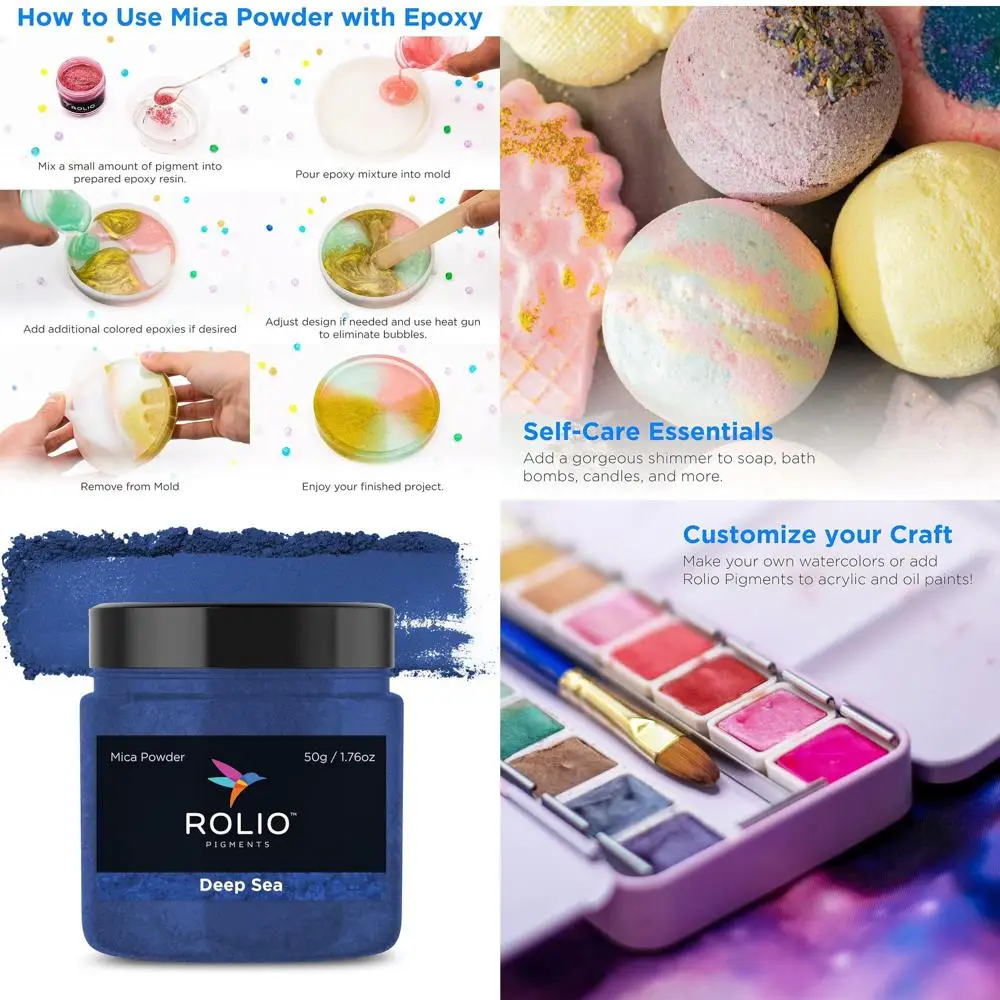 Premium Mica Powder - Deep Sea (50G / 1.76oz) - 1 Jar o Blue Pigment Powder or Epoxy Resin, Dye, Soap Mg, Nail Polish, Paint, Ca
Premium Mica Powder - Deep Sea (50G / 1.76oz) - 1 Jar o Blue Pigment Powder or Epoxy Resin, Dye, Soap Mg, Nail Polish, Paint, Ca