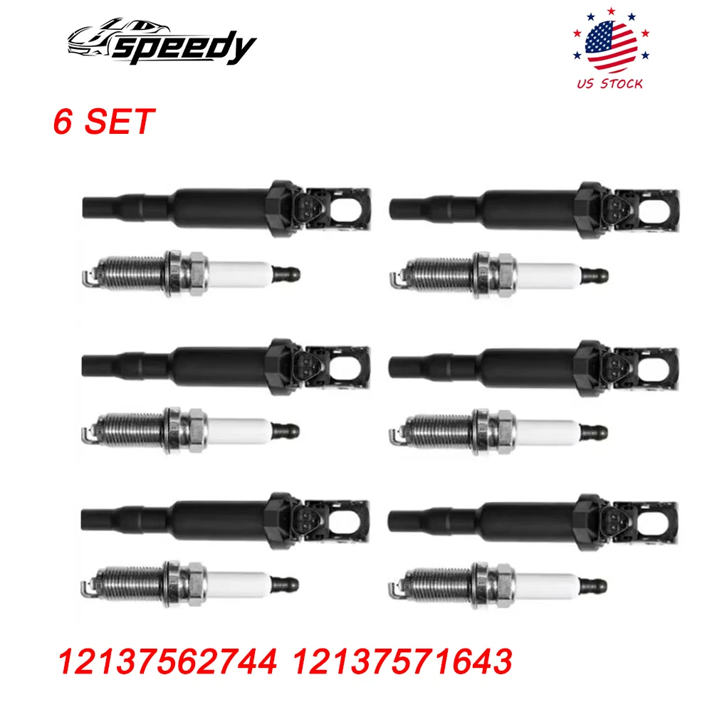 12137562744 12137571643 6pcs Ignition Coil +6 pcs Spark Plug For 2006-2007 BMW 530xi 525xi 525i 330i 3.0L 12137594937
12137562744 12137571643 6pcs Ignition Coil +6 pcs Spark Plug For 2006-2007 BMW 530xi 525xi 525i 330i 3.0L 12137594937