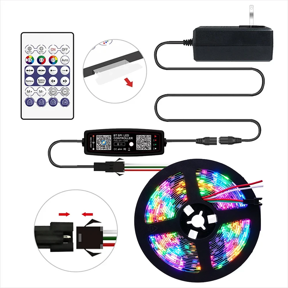 WS2811B LED Strip SET DC12V Individually Addressable 30/60/74/96/144LED/S WiFi Bluetooth Music Dream Color LED WHITE/BLACK PCB
WS2811B LED Strip SET DC12V Individually Addressable 30/60/74/96/144LED/S WiFi Bluetooth Music Dream Color LED WHITE/BLACK PCB