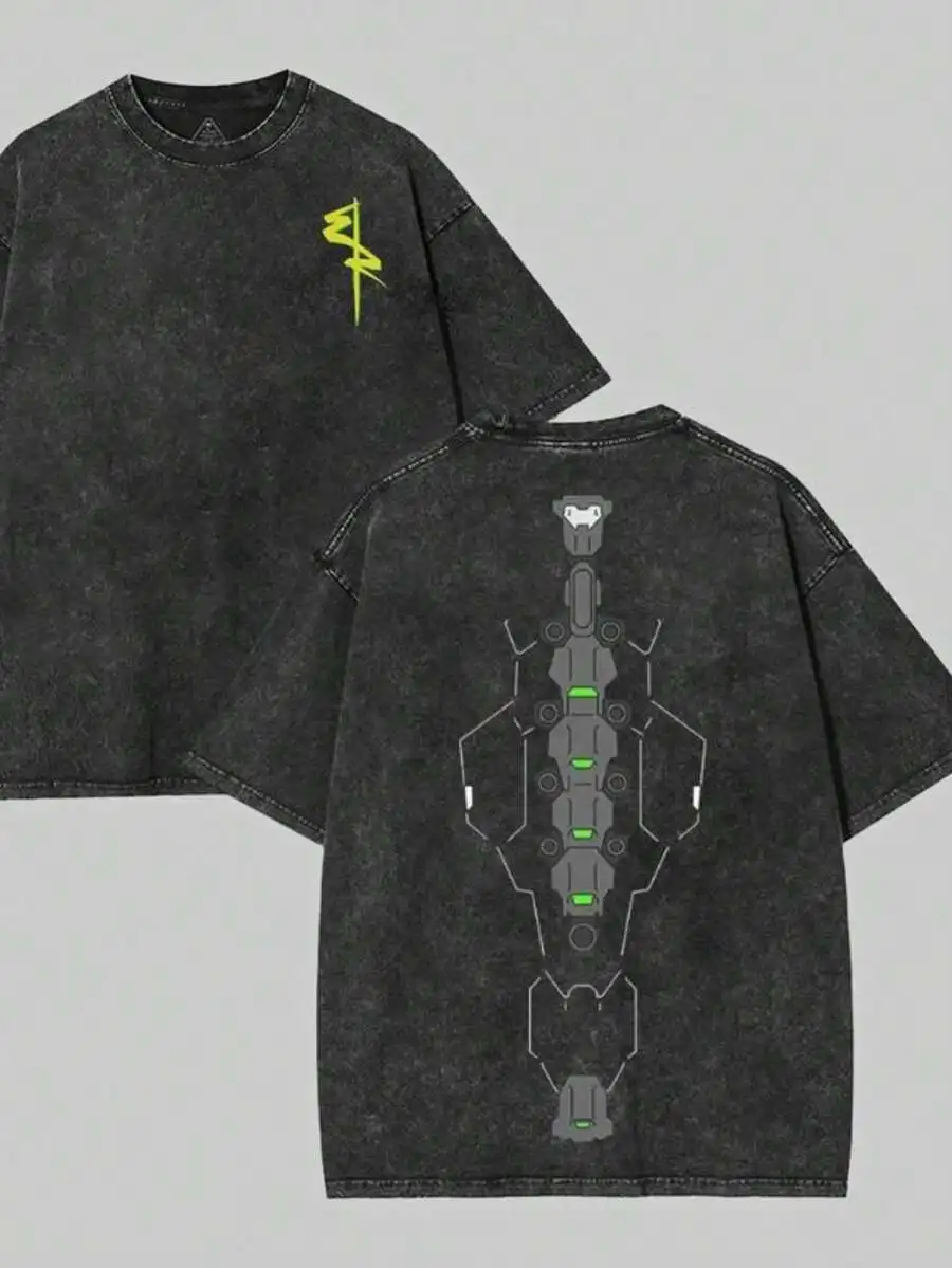 Graphic Washed Cotton Mens Short Sleeve T-Shirt Cyberpunk Style Casual Summer Top
Graphic Washed Cotton Mens Short Sleeve T-Shirt Cyberpunk Style Casual Summer Top