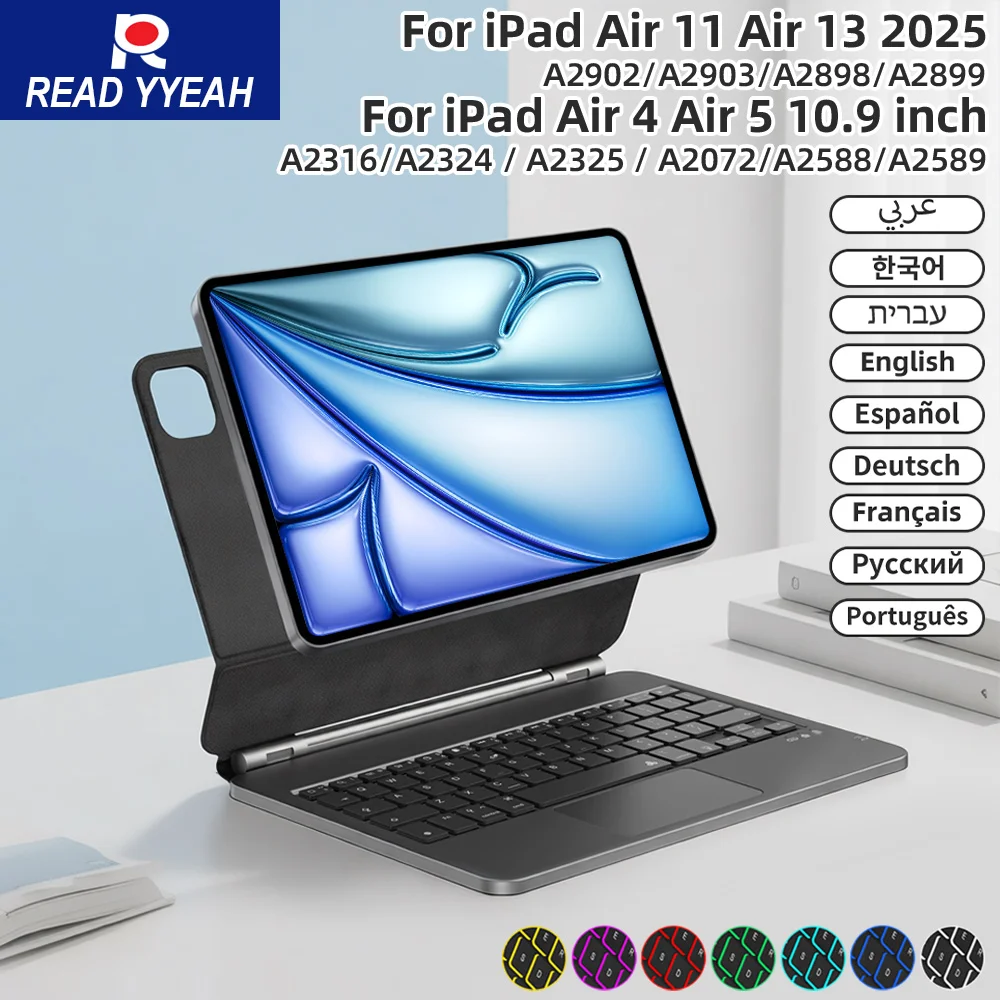 Magic Bluetooth Keyboard for iPad 11th 10th Case for iPad a16 A3354 A3355 A3356 A2696 Smart Magnetic Book Cover Spanish Korean
Magic Bluetooth Keyboard for iPad 11th 10th Case for iPad a16 A3354 A3355 A3356 A2696 Smart Magnetic Book Cover Spanish Korean