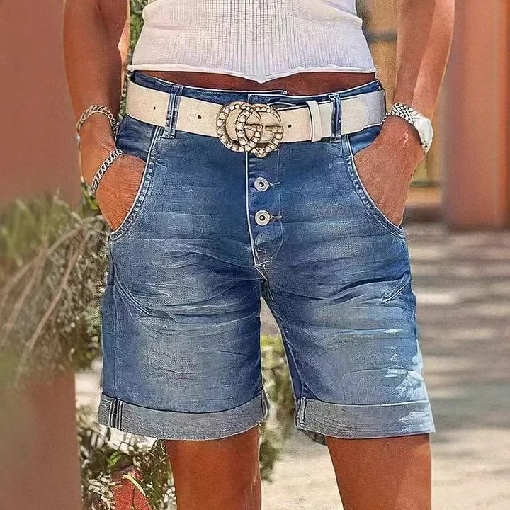 Jeans Women Denim Shorts Cuffs Knee Length High Waist Pockets Washed Trousers Vintage Straight Pants Bleached Loose
Jeans Women Denim Shorts Cuffs Knee Length High Waist Pockets Washed Trousers Vintage Straight Pants Bleached Loose