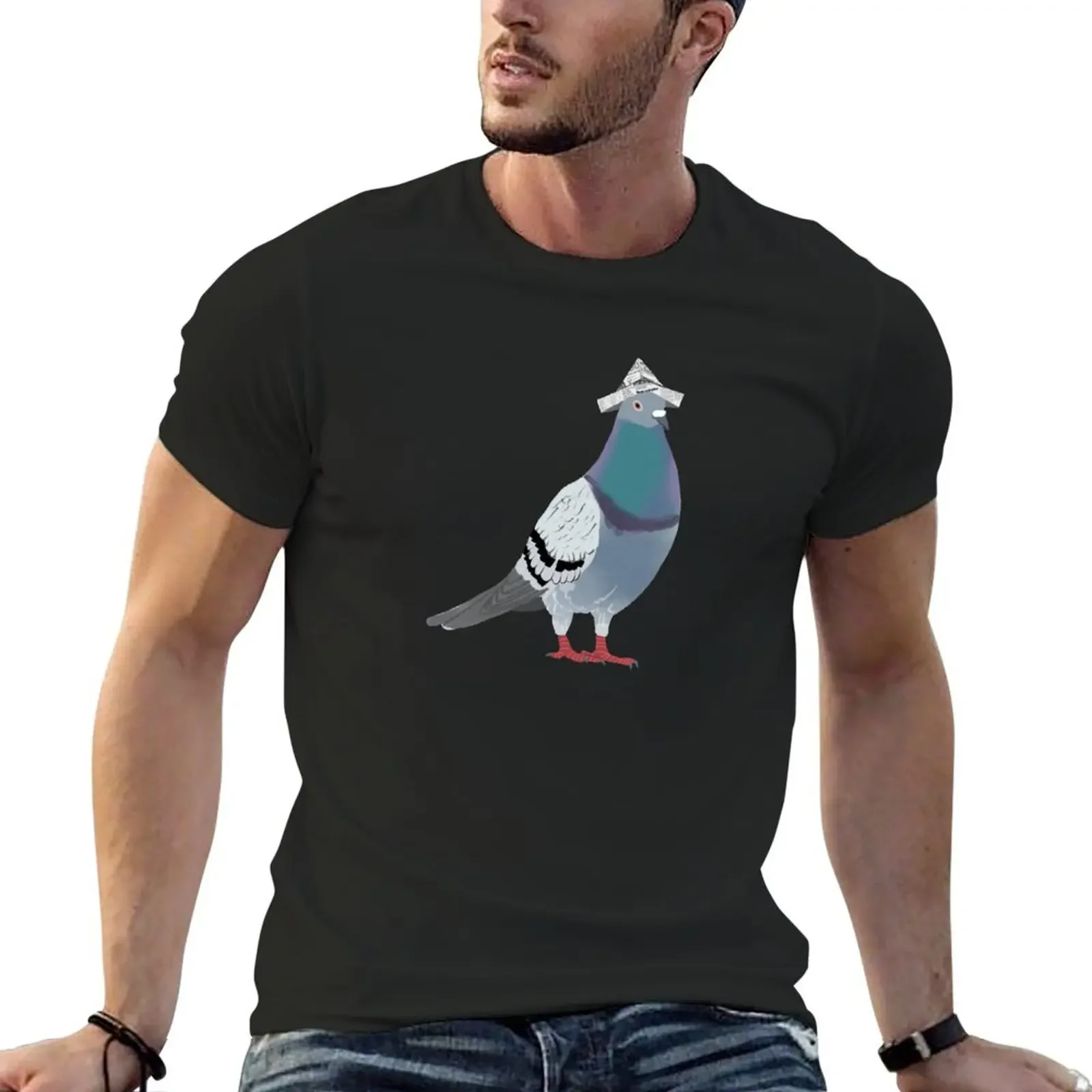 Pigeon with Newspaper Hat T-Shirt graphic t shirt vintage street wear plus size clothes blanks heavyweight t shirts for men
Pigeon with Newspaper Hat T-Shirt graphic t shirt vintage street wear plus size clothes blanks heavyweight t shirts for men