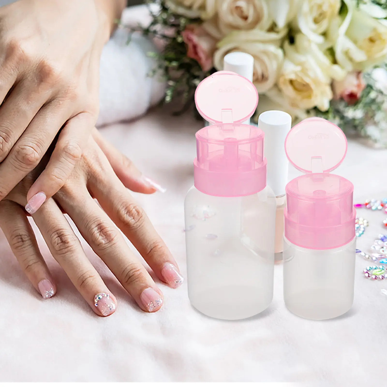 6Pcs Push Bottle Dispenser 60Ml 220Ml Plastic Pump Bottle for Nail Polish Remover Makeup Remover Precise Control
6Pcs Push Bottle Dispenser 60Ml 220Ml Plastic Pump Bottle for Nail Polish Remover Makeup Remover Precise Control