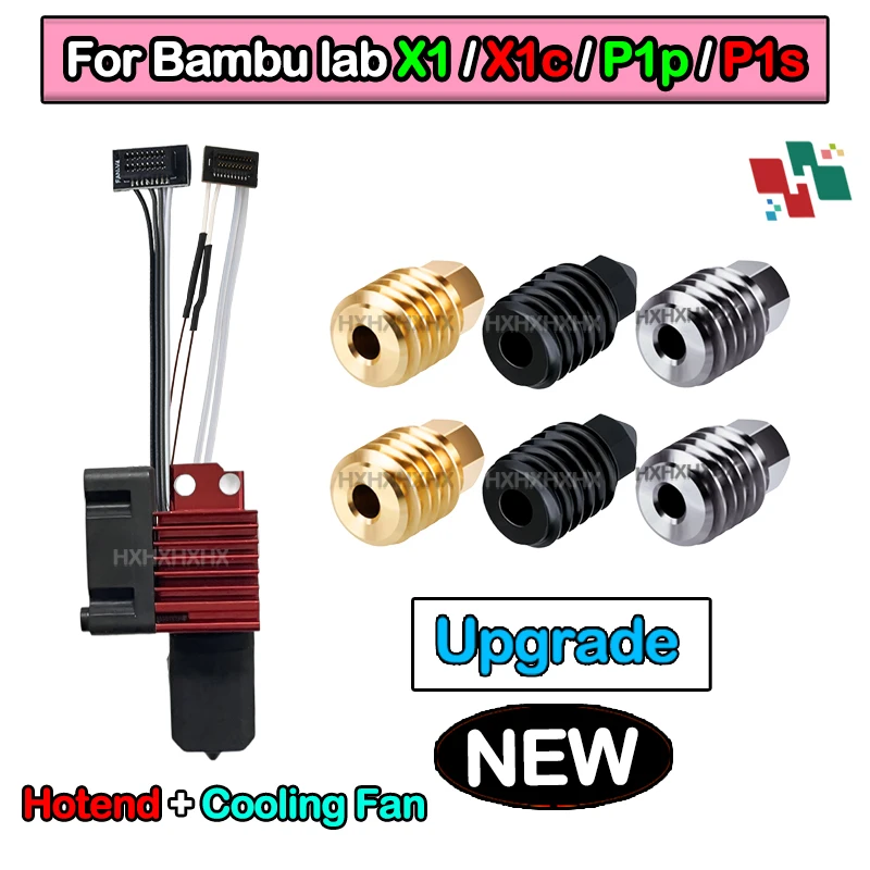 Обновление Bambu Lab P1P/P1S, закаленная латунь, медная насадка 0,2/0,4/0,6/0,8 мм, металлическое Hotend с охлаждающим вентилятором для 3D-принтера X1/X1C
Обновление Bambu Lab P1P/P1S, закаленная латунь, медная насадка 0,2/0,4/0,6/0,8 мм, металлическое Hotend с охлаждающим вентилятором для 3D-принтера X1/X1C