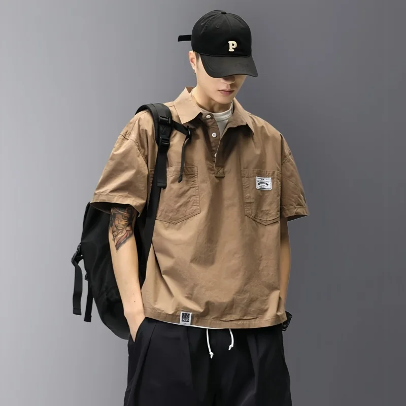Men's Summer Short Sleeve Polo Shirt Lapel Casual Handsome Cargo Shirt Fashion Vintage Loose Versatile Half Sleeve T-shirt Tops
Men's Summer Short Sleeve Polo Shirt Lapel Casual Handsome Cargo Shirt Fashion Vintage Loose Versatile Half Sleeve T-shirt Tops