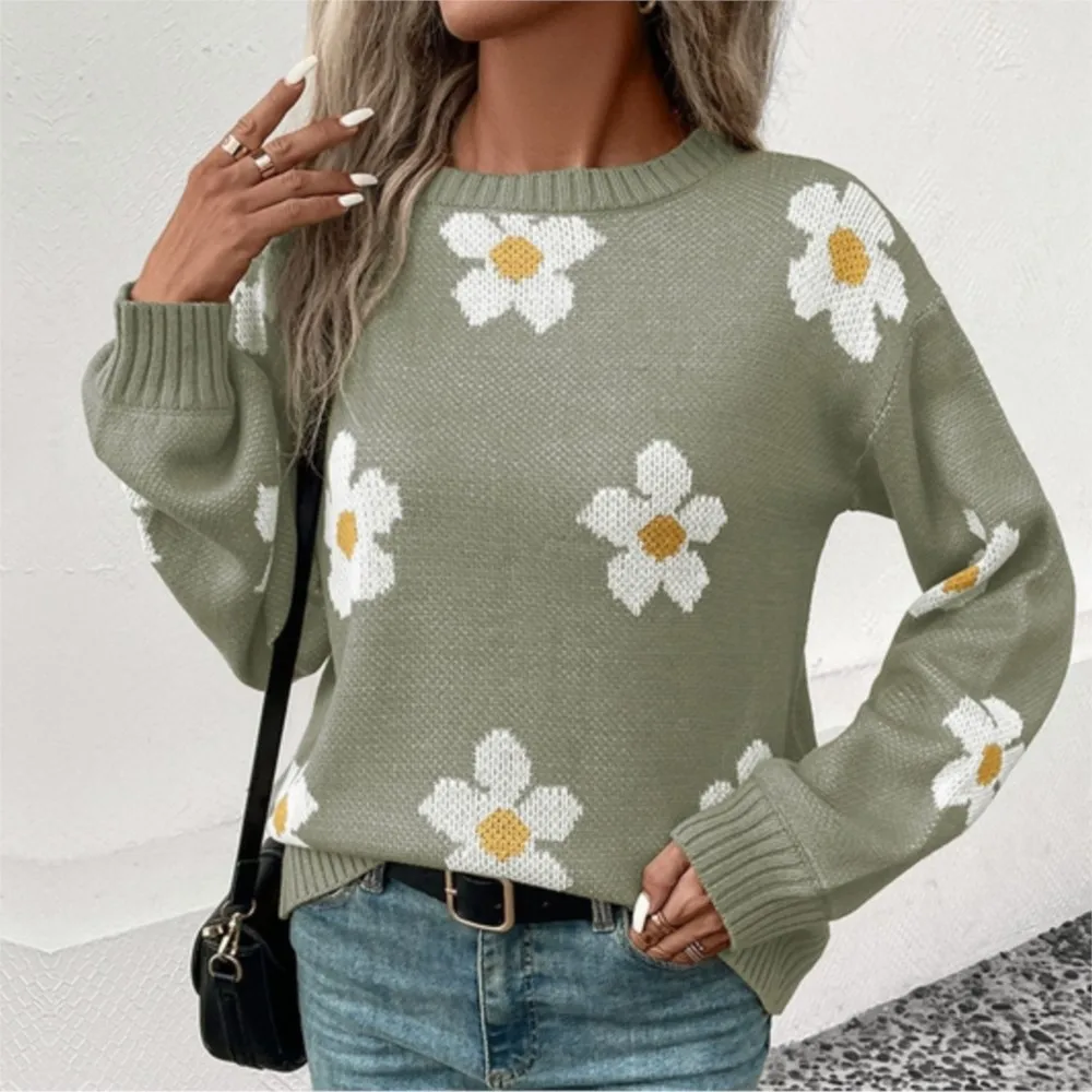 2024 Autumn and Winter New Drop Shoulder European and American Fashion Women's Long-Sleeved Jacquard Sweater
2024 Autumn and Winter New Drop Shoulder European and American Fashion Women's Long-Sleeved Jacquard Sweater