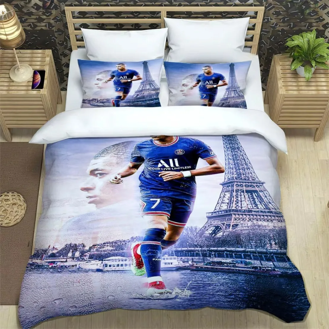 Подарок фанату M-Mbappe, комплекты постельного белья, модный футбол M-Mbappe, пододеяльник с цифровой печатью, одеяло, кровать для молодежи, детей, девочек и мальчиков, день рождения
Подарок фанату M-Mbappe, комплекты постельного белья, модный футбол M-Mbappe, пододеяльник с цифровой печатью, одеяло, кровать для молодежи, детей, девочек и мальчиков, день рождения