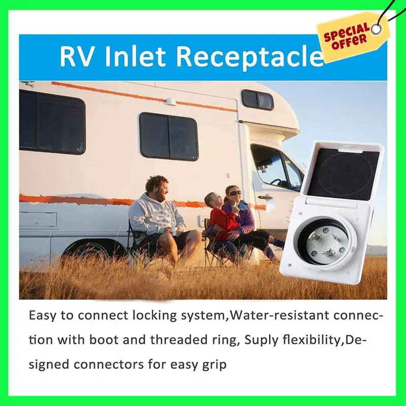 LBER 3X 30AMP RV Power Inlet Outlet Shore Power Kit W/Boot Cord Protector 125V NEMA L5-30P L5-30R Male Female Connector Plug
LBER 3X 30AMP RV Power Inlet Outlet Shore Power Kit W/Boot Cord Protector 125V NEMA L5-30P L5-30R Male Female Connector Plug