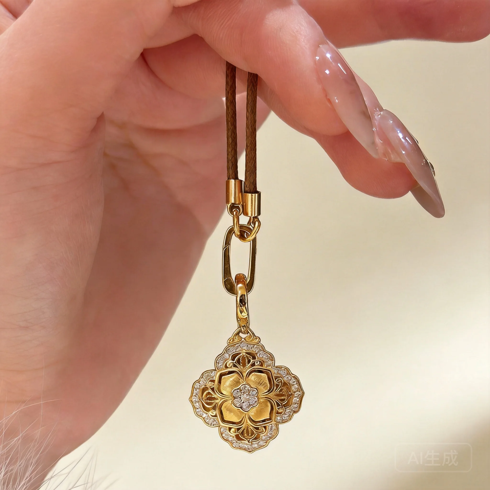 Chinese Style Auspicious Ruyi Pendant Necklace For Women Gold Plated Zircon Inlaid Hollow Out Flower Good Luck Blessing Adjustab
Chinese Style Auspicious Ruyi Pendant Necklace For Women Gold Plated Zircon Inlaid Hollow Out Flower Good Luck Blessing Adjustab