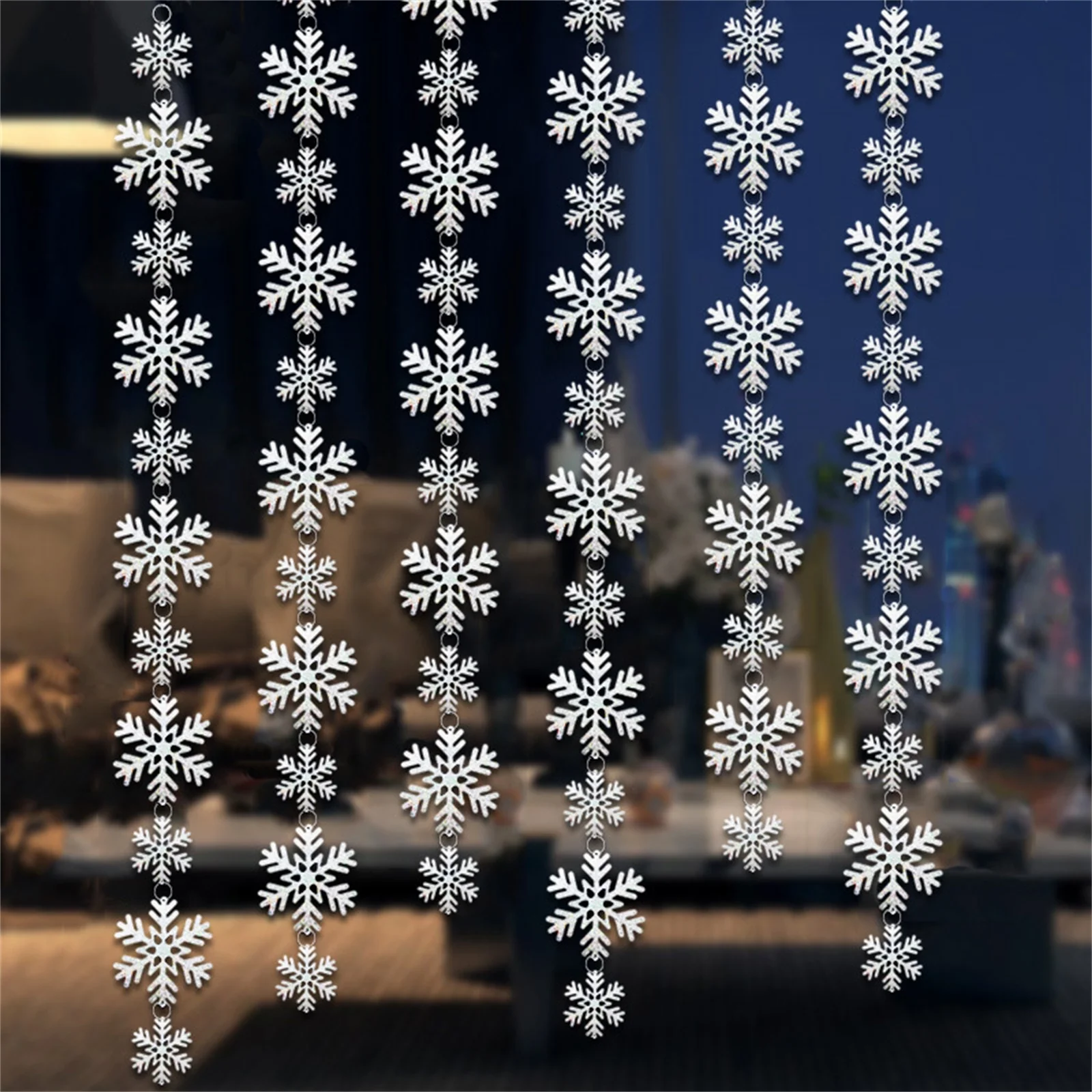 Christmas Ornament Holographic Snowflake Garland Christmas Decoration Snowflake String Festive Party Decor Collectible Hanging
Christmas Ornament Holographic Snowflake Garland Christmas Decoration Snowflake String Festive Party Decor Collectible Hanging