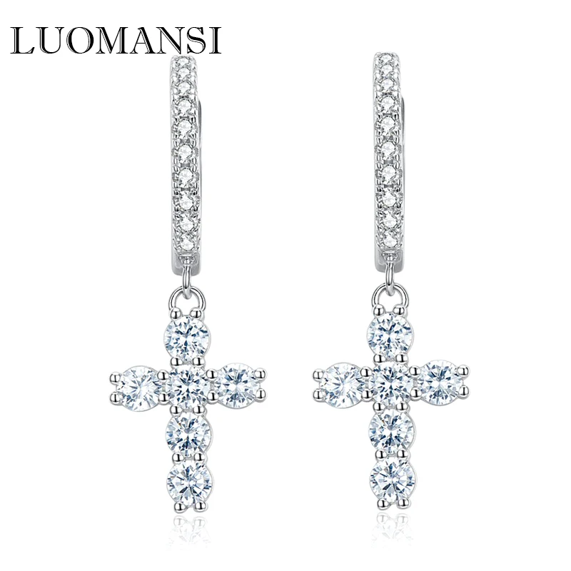 Luomansi 0.5 carat D VVS Moissanite Cross Earrings with Certificate 100% - S925 Silver Girl Jewelry Party Gift
Luomansi 0.5 carat D VVS Moissanite Cross Earrings with Certificate 100% - S925 Silver Girl Jewelry Party Gift