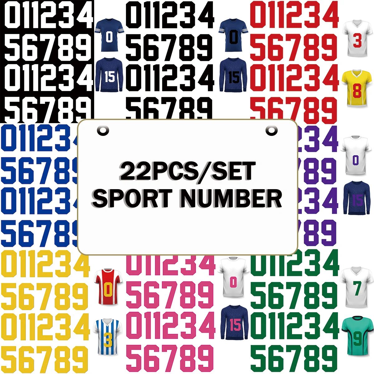 22PCS Iron on Sports Numbers for Tshirts Heat Transfer 0-9 Jersey Numbers for Team Sports Competition
22PCS Iron on Sports Numbers for Tshirts Heat Transfer 0-9 Jersey Numbers for Team Sports Competition