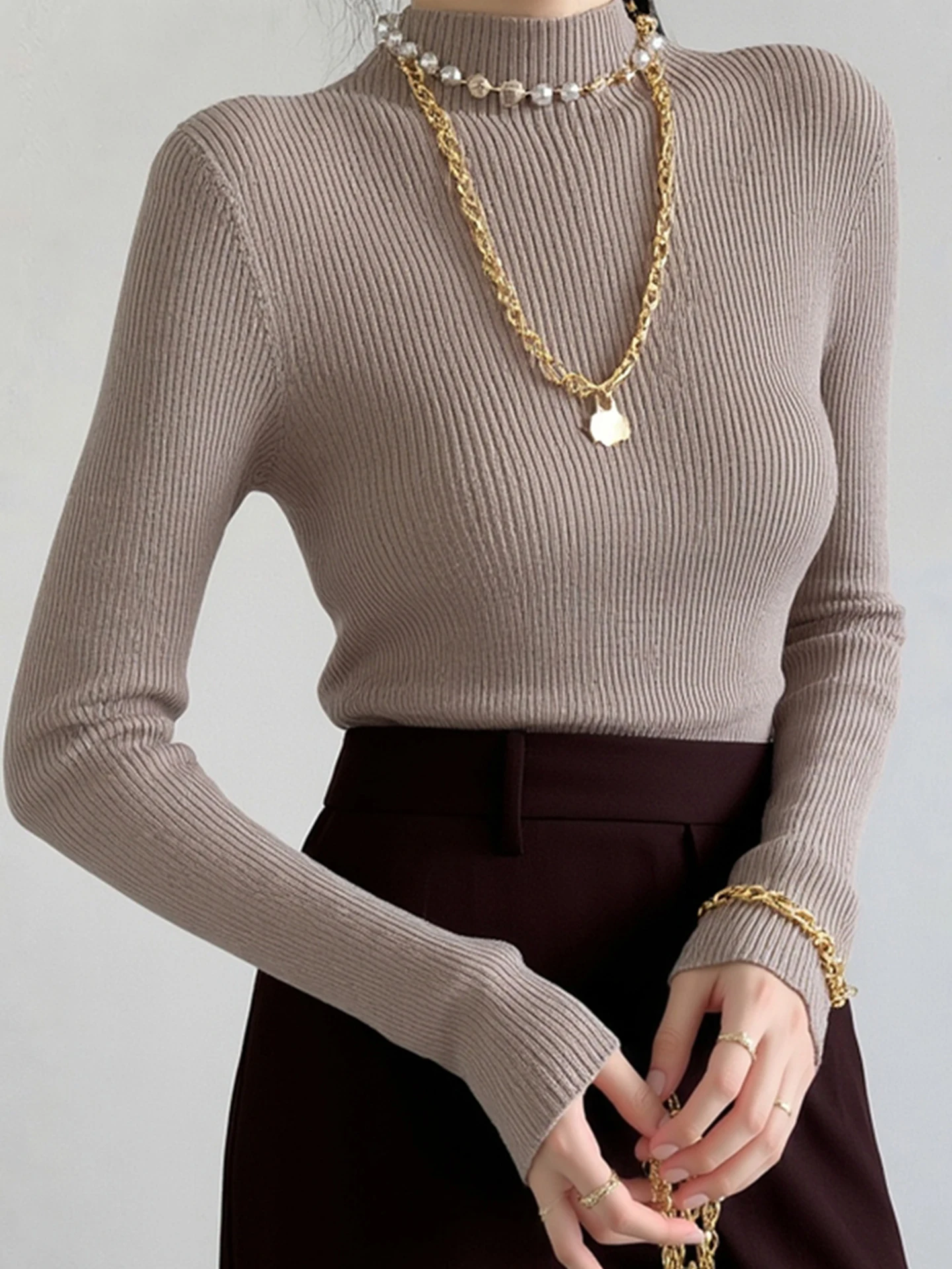 Slimming Effect f High Collar Long Sve Camere Base irt Korean Sle Thiened Knitted Top for Autumn Winter
Slimming Effect f High Collar Long Sve Camere Base irt Korean Sle Thiened Knitted Top for Autumn Winter